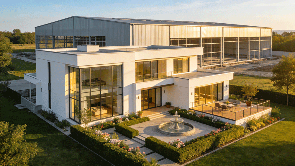 别墅式厂房效果图1